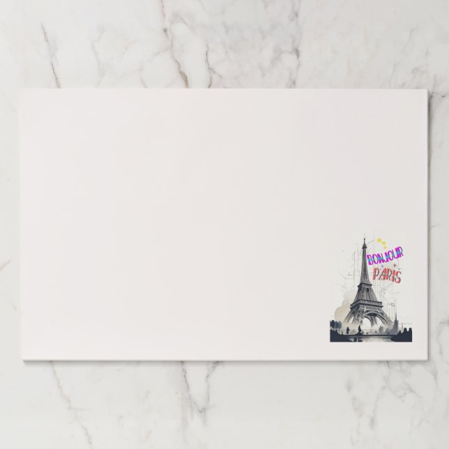 Bonjour Colorful Paris Paper Pad (Front)