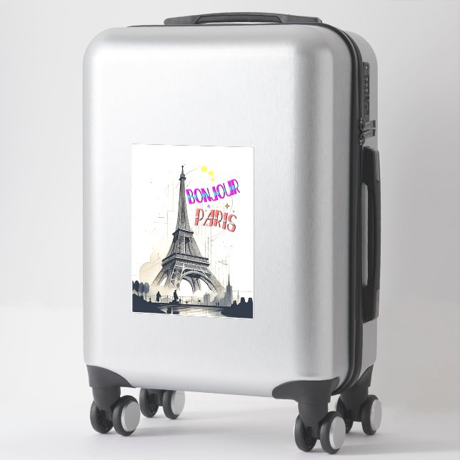 Bonjour Colorful Paris Sticker (Suitcase)