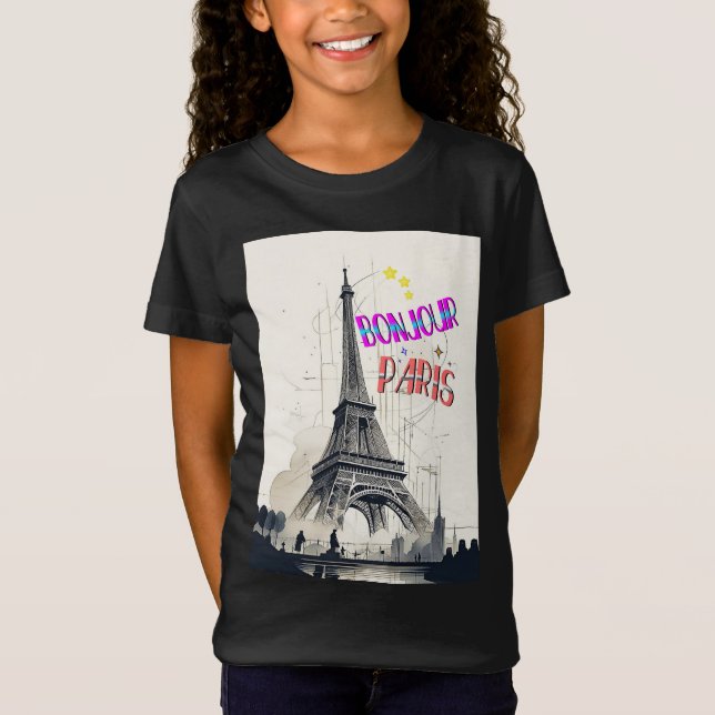 Bonjour Colorful Paris T-Shirt (Front)