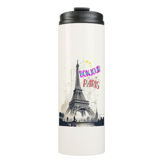 Bonjour Colorful Paris Thermal Tumbler (Front)