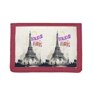 Bonjour Colorful Paris Tri-fold Wallet