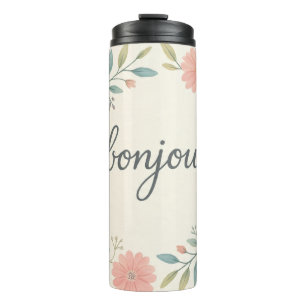 Bonjour floral thermal tumbler