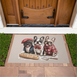 Bonjour French Bulldogs Doormat