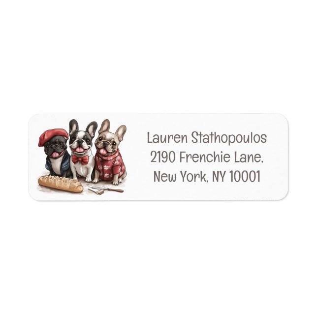 Bonjour French Bulldogs Label (Front)