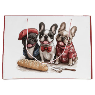 Bonjour French Bulldogs Large Gift Bag