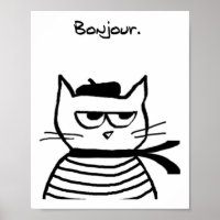 Bonjour French Cat Funny