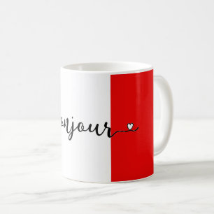 Bonjour French Flag Colors Coffee Mug