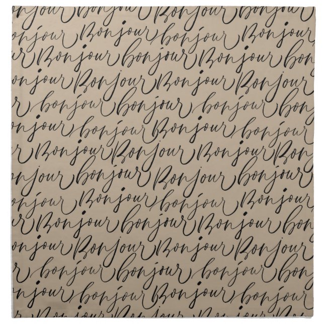 Bonjour French Script Napkins (Front)