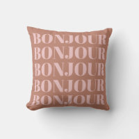 Bonjour | French Typography Terracotta and Blush