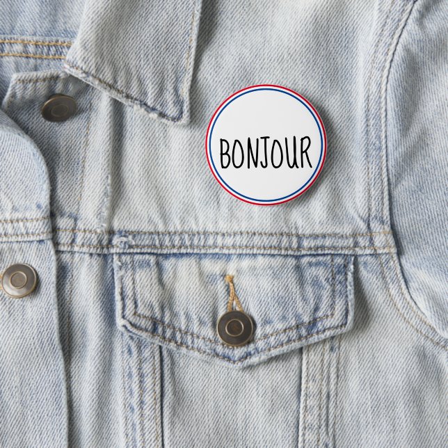 Bonjour Hello En Francais Button (In Situ)