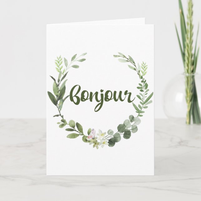 Bonjour Hello French Card (Front)