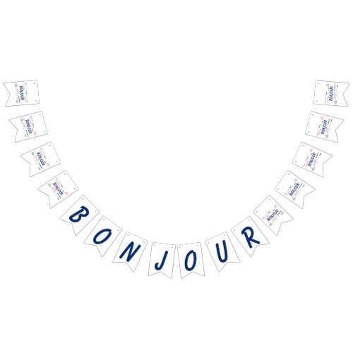 Bonjour Hello Languages World Travel Colorful Bunting Flags