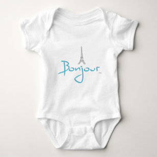 Bonjour (Hello) Paris Eiffel Tower Baby Bodysuit
