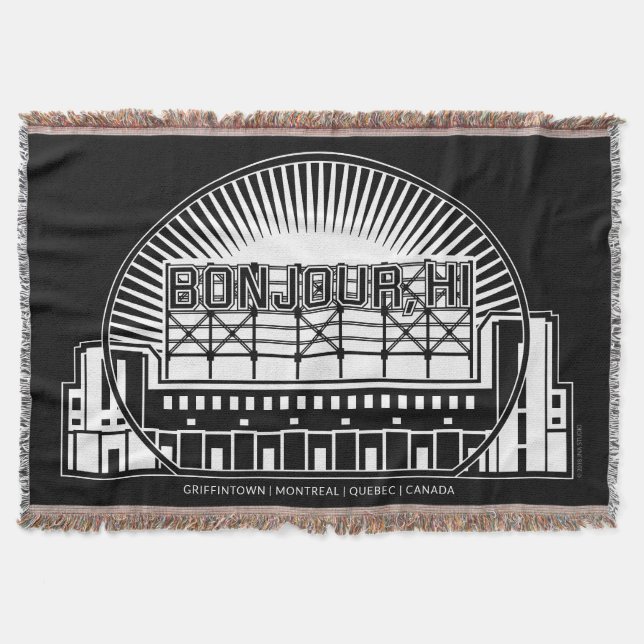 Bonjour, Hi Landmark Throw Blanket (Front)