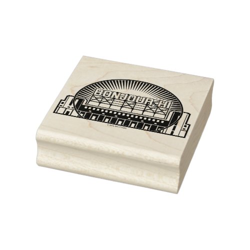 Bonjour Hi Landmark Wood Art Stamp