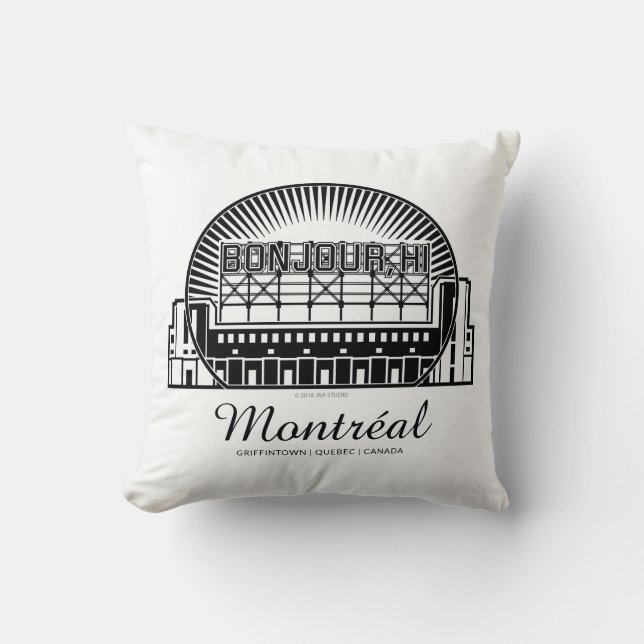 Bonjour, Hi Montréal Throw Pillow (Front)