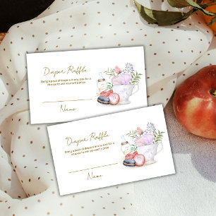 Bonjour Macarons Tea Diaper Raffle Baby Shower Enclosure Card