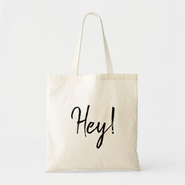 Bonjour! | Modern Script French Hello Design Tote Bag (Front)