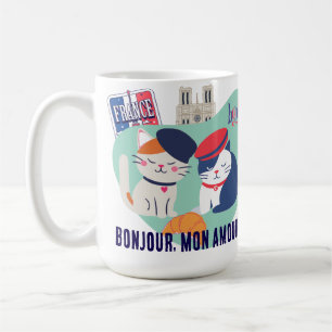 Bonjour Mon Amour   French Culture Cats Gift Coffee Mug