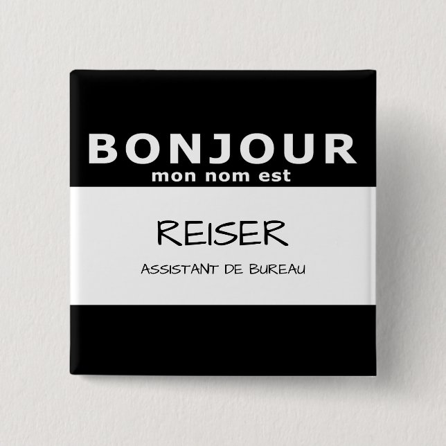 BONJOUR mon nom est Button (Front)