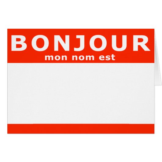 BONJOUR mon nom est Cards (Front Horizontal)