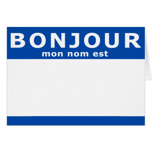 BONJOUR mon nom est Cards (Front Horizontal)