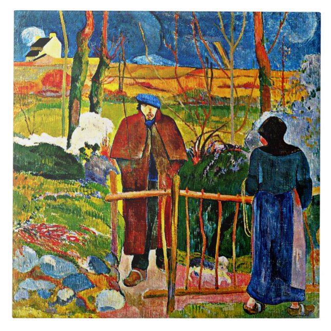 Bonjour, Monsieur by Paul Gauguin Ceramic Tile (Front)