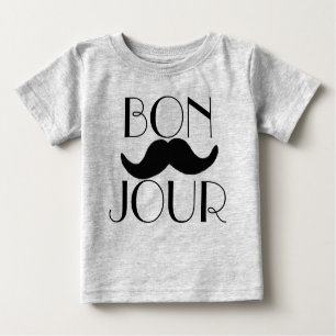 BONJOUR Moustache Baby T-Shirt