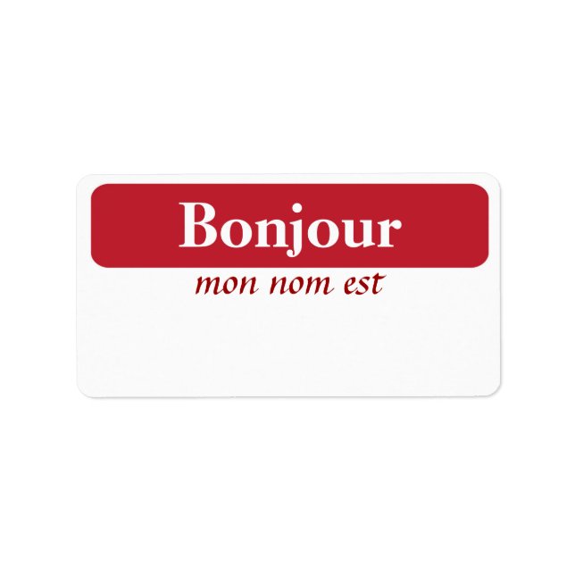 Bonjour Name Tags (Front)