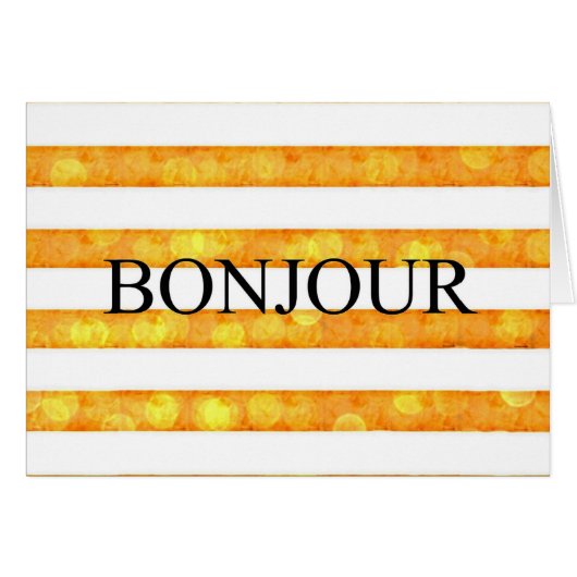 Bonjour Orange Stripe Bokeh (Front Horizontal)