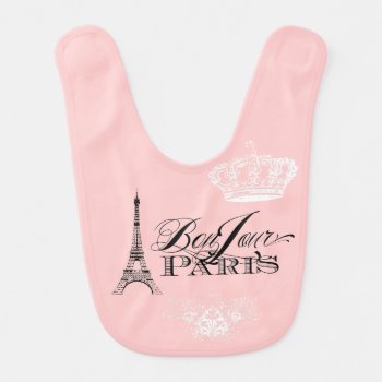 Bonjour Paris Baby Bib by aftermyart at Zazzle