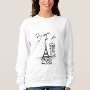 Bonjour Paris: Chic Minimalist Design Sweatshirt