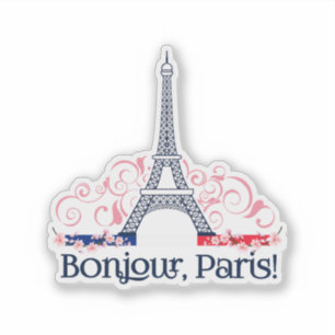 Bonjour Paris Cute Parisian Design Sticker