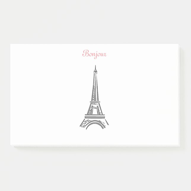 Bonjour Paris Eiffel Tower Notes (Front)