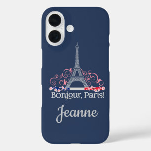 Bonjour Paris French Chic Personalized Name iPhone 16 Case