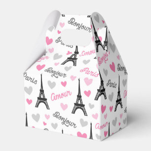 Bonjour Paris pattern party favor box