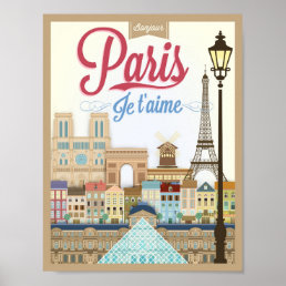 Bonjour Paris Travel Poster