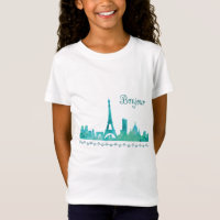 Bonjour Paris Watercolor Silhouette