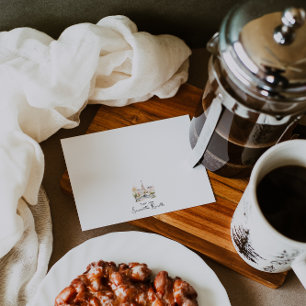 Bonjour Personalized Parisian Watercolor Note Card