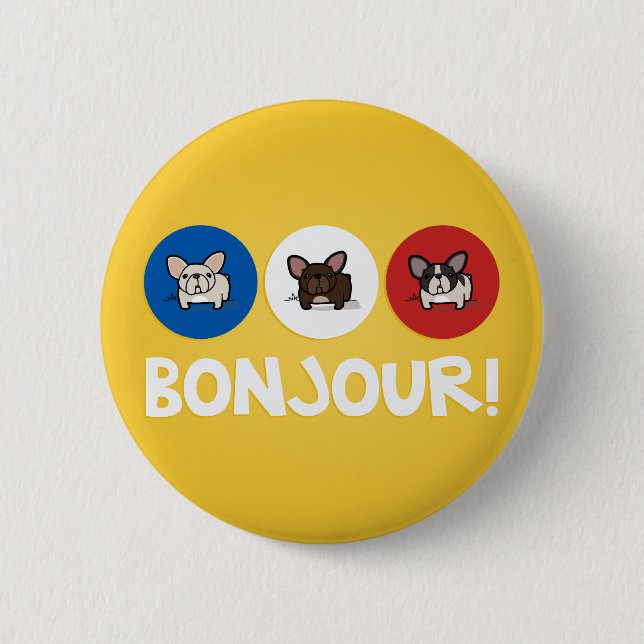 Bonjour! Pinback Button (Front)