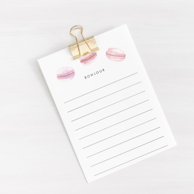 Bonjour | Pink Macarons Lined Post-it Notes (Creator Uploaded)