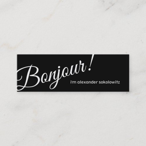 Bonjour! Profile Business Card