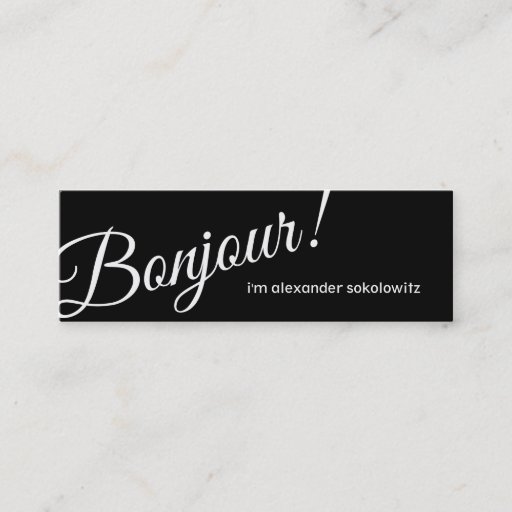 Customizable Bonjour! Profile Business Card