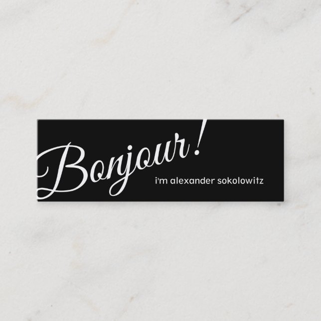 Bonjour! Profile Business Card (Front)