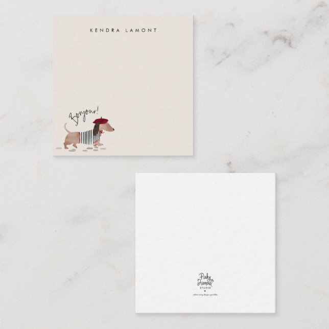 Bonjour Pup Note Card (Front/Back)