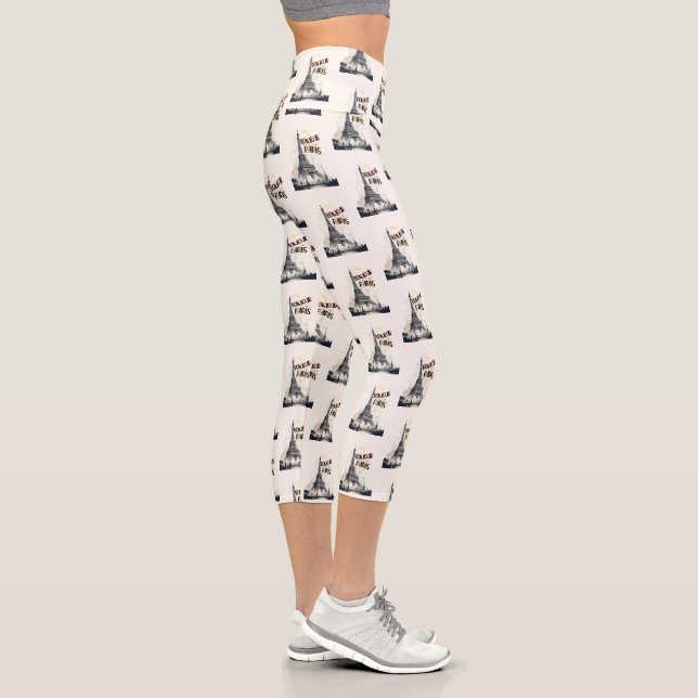 Bonjour Skyline Marathon Paris Capri Leggings (Right)