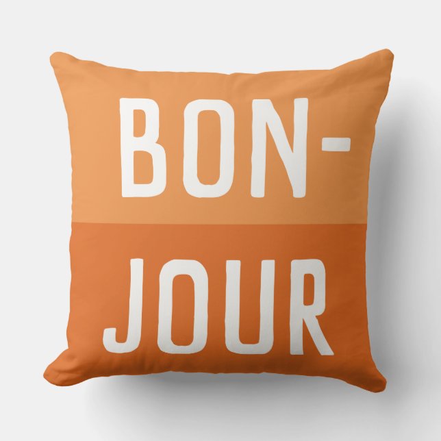 Bonjour Throw Pillow (Front)