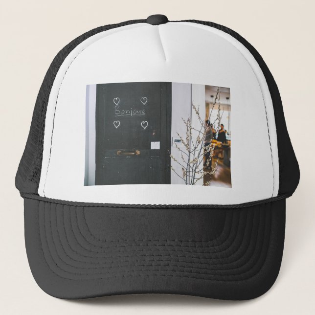 bonjour trucker hat (Front)