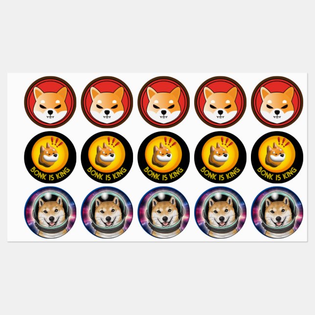 BONK crypto gift,meme coin trader sticker (Sheet)