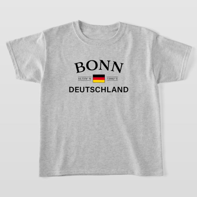 Bonn Deutschland Coordinates German Kids T-Shirt (Laydown)